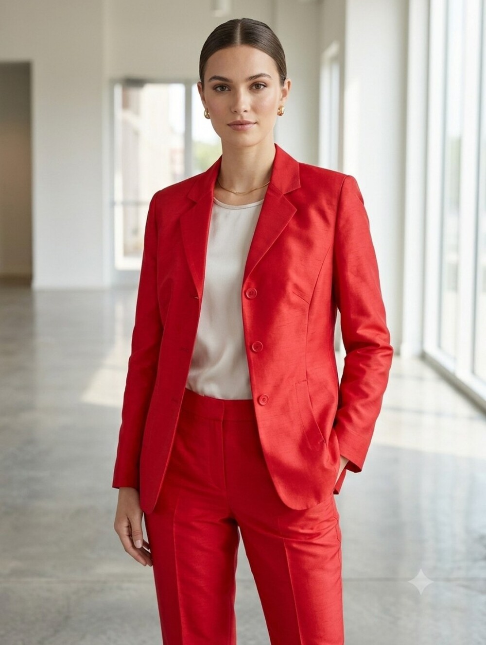 Newport News Red Tailored Blazer